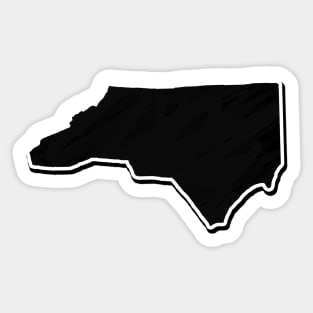 Black North Carolina Outline Sticker